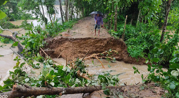 ফেনীতে মুহুরী নদীর বাঁধে ভাঙন, ৬ গ্রাম প্লাবিত