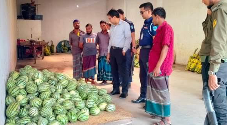 শাহারাস্তিতে ৪ তরমুজ ব্যবসায়ীকে জরিমানা