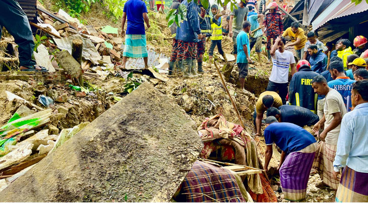 সিলেটে টিলা ধসে পড়ল বাড়ির ওপর, নিখোঁজ ৩