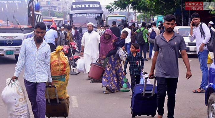 গাবতলীতে বেড়েছে বাড়ি ফেরা মানুষের ভিড়