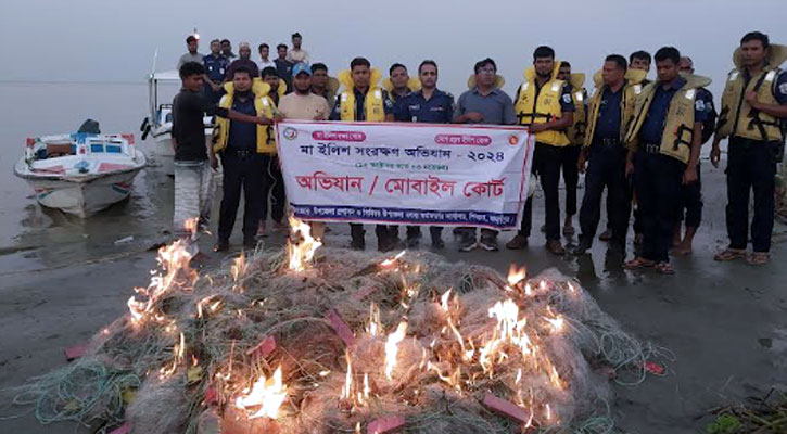 শিবচরে ইলিশ ধরার দায়ে ৭ জেলে আটক, জেল-জরিমানা