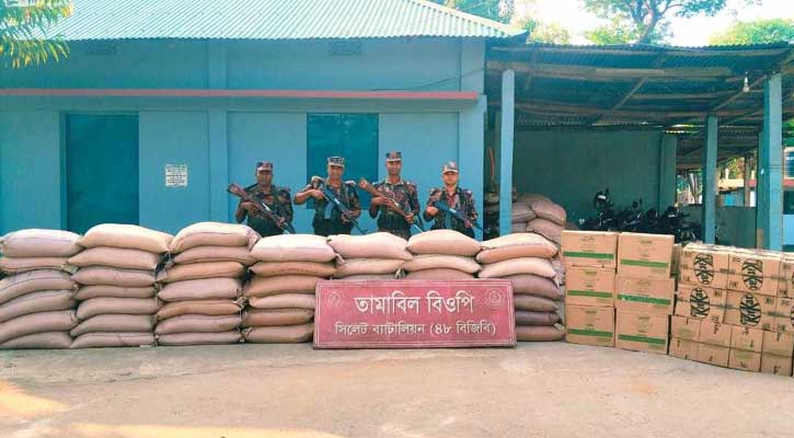 সিলেটে ১ কোটি ৬৫ লাখ টাকার ভারতীয় চোরাই পণ্য আটক